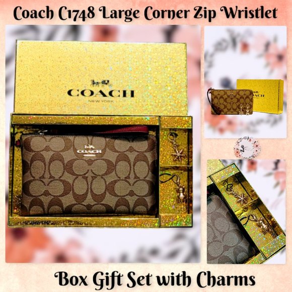 Coach Handbags - 🆕Coach C1748 Large Corner Zip Wristlet Gift Box Set